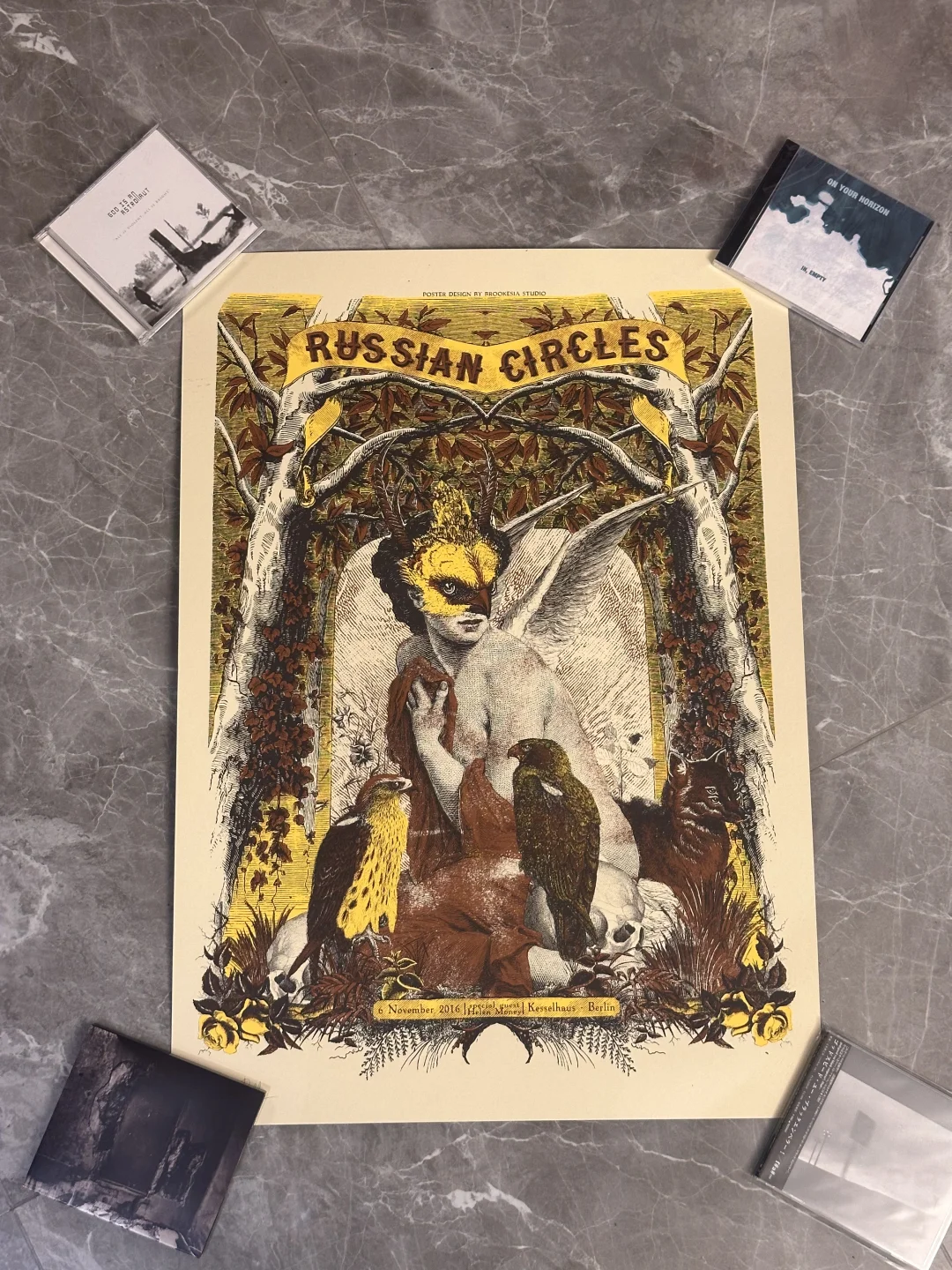 出三张乐队丝网印刷海报