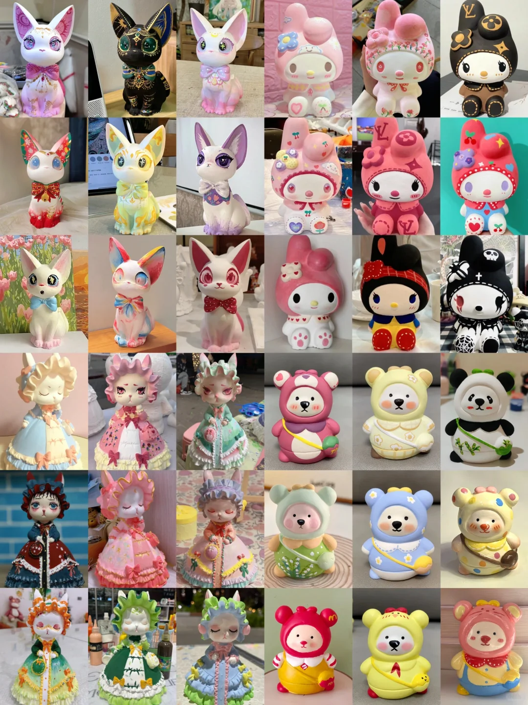 好朋友当然要一起涂很多很多石膏娃娃！