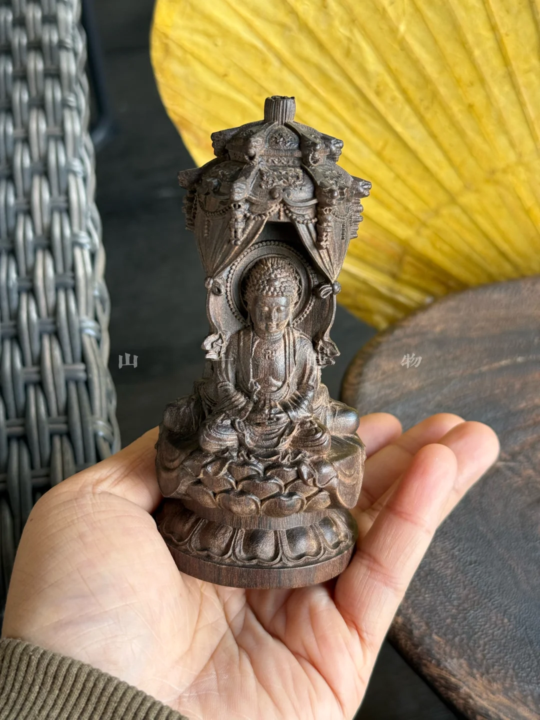 12厘米的沉香木雕【西方三圣塔】摆件 简直…