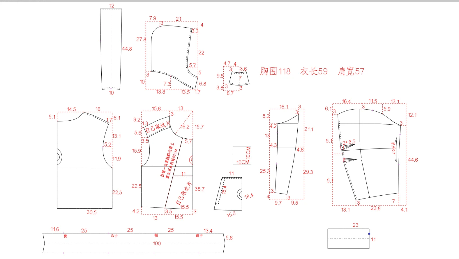 设计感十足的斜门襟卫衣裁剪图分享给大家