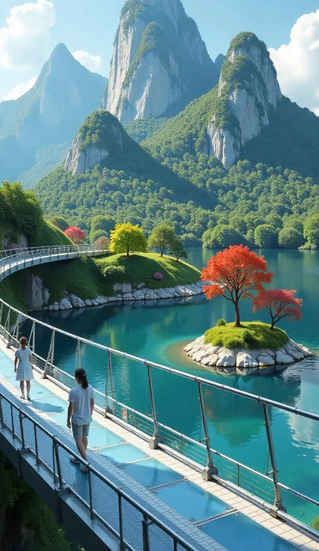 这个玻璃桥太美了！巨震撼！灵魂的天梯