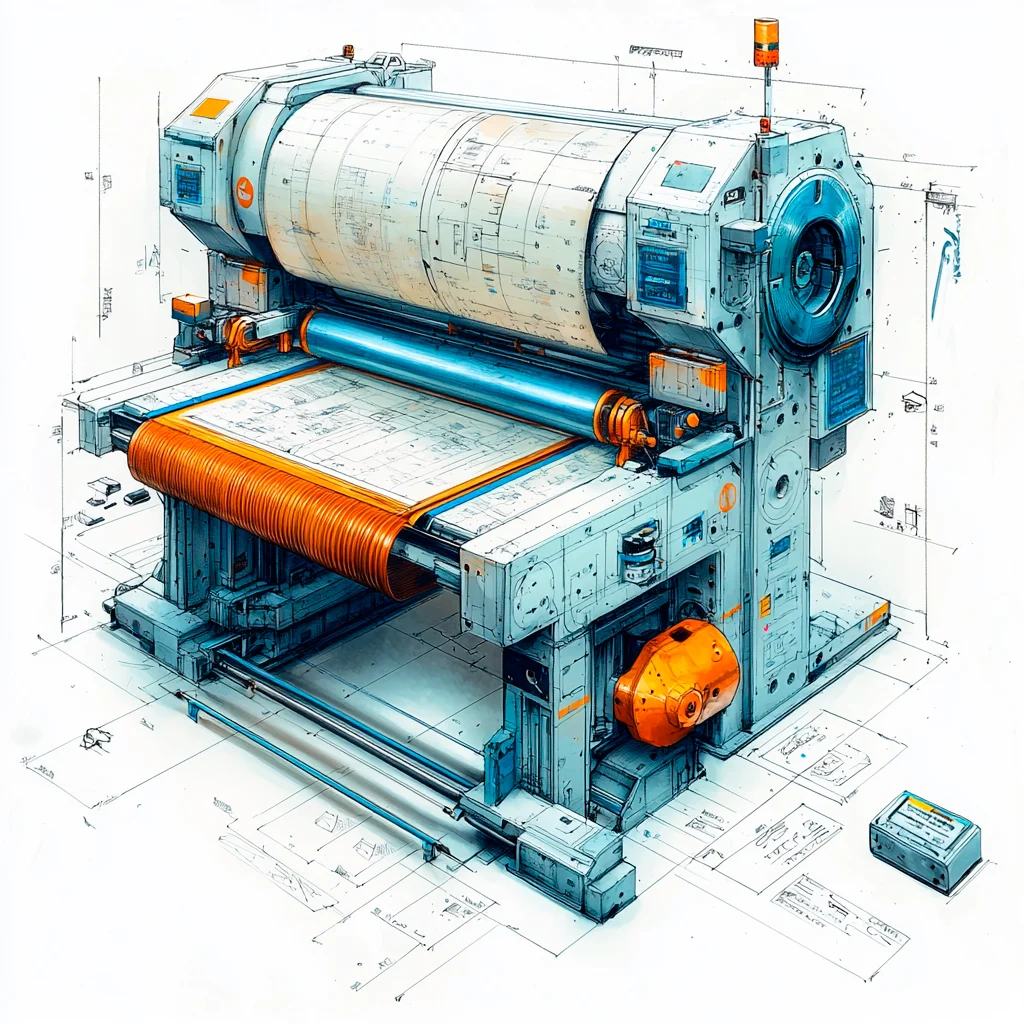 机械之美·印刷设备 手绘设计线稿［咒语］