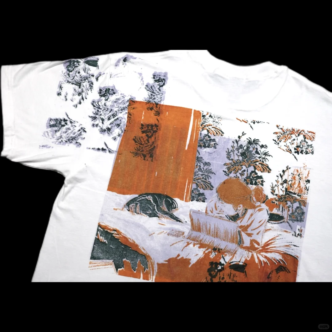 拿插画丝网印刷T恤