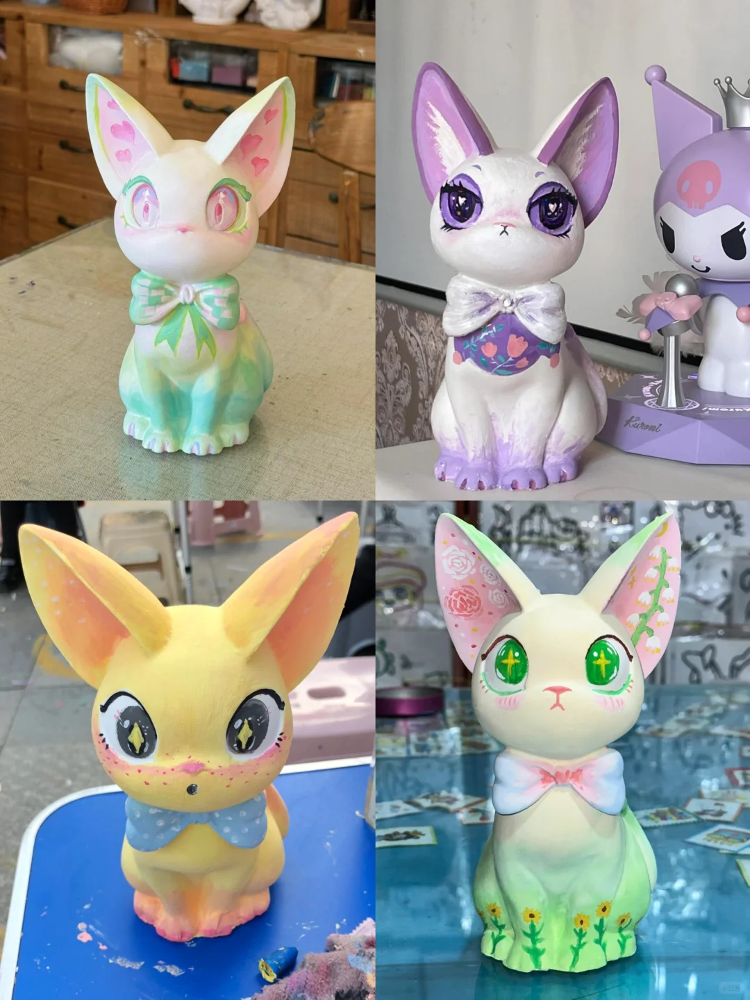 好朋友当然要一起涂很多很多石膏娃娃！