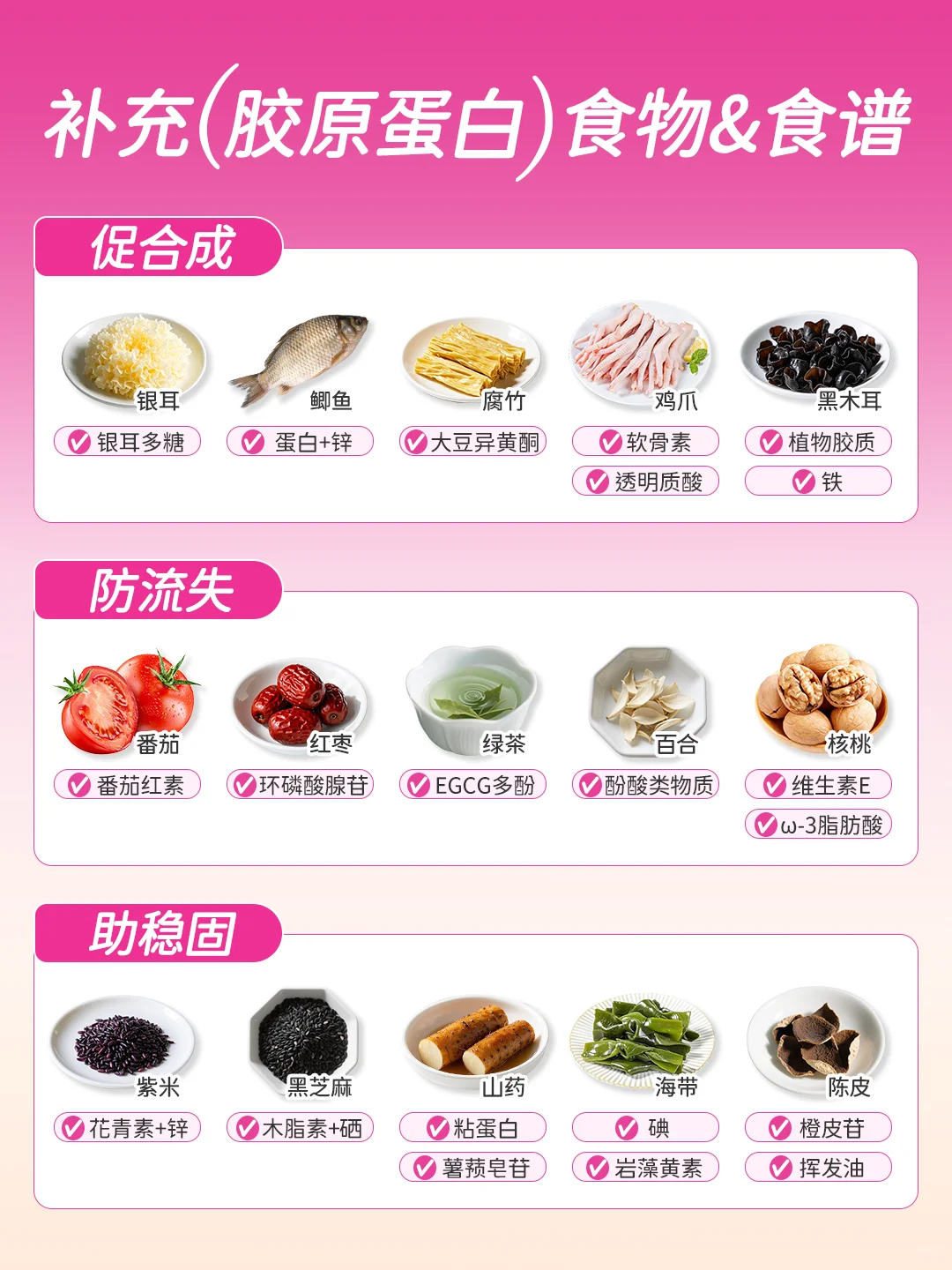 15种食物+21道快手餐✅高效吃出?胶原蛋白