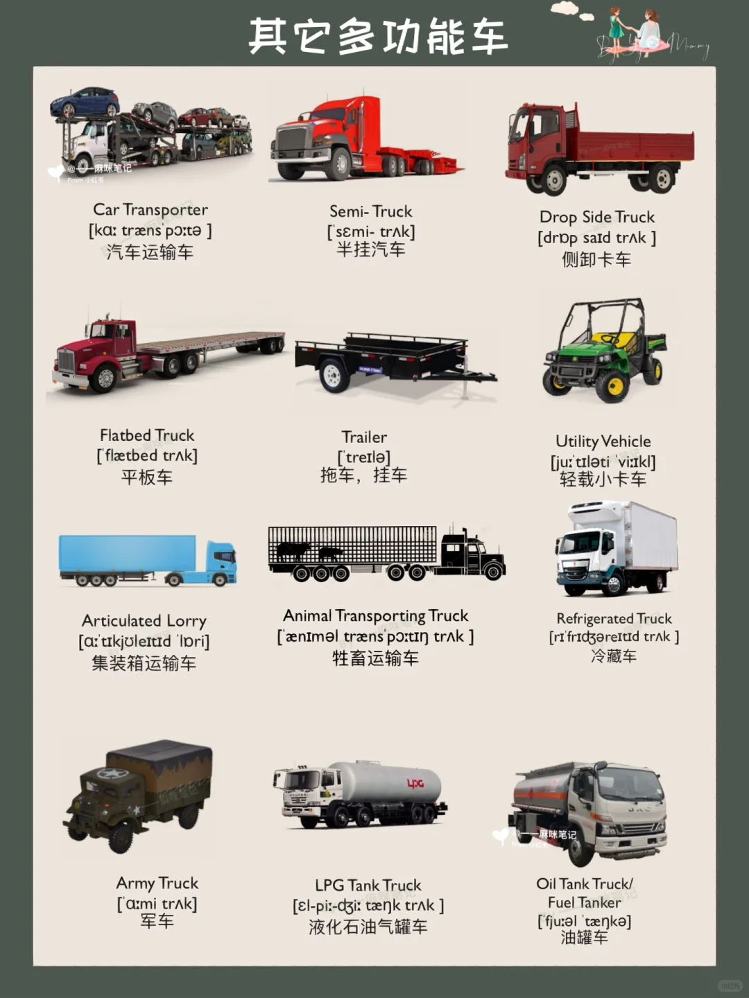 常见工程车市政车救援车等中英汇总｜Day39