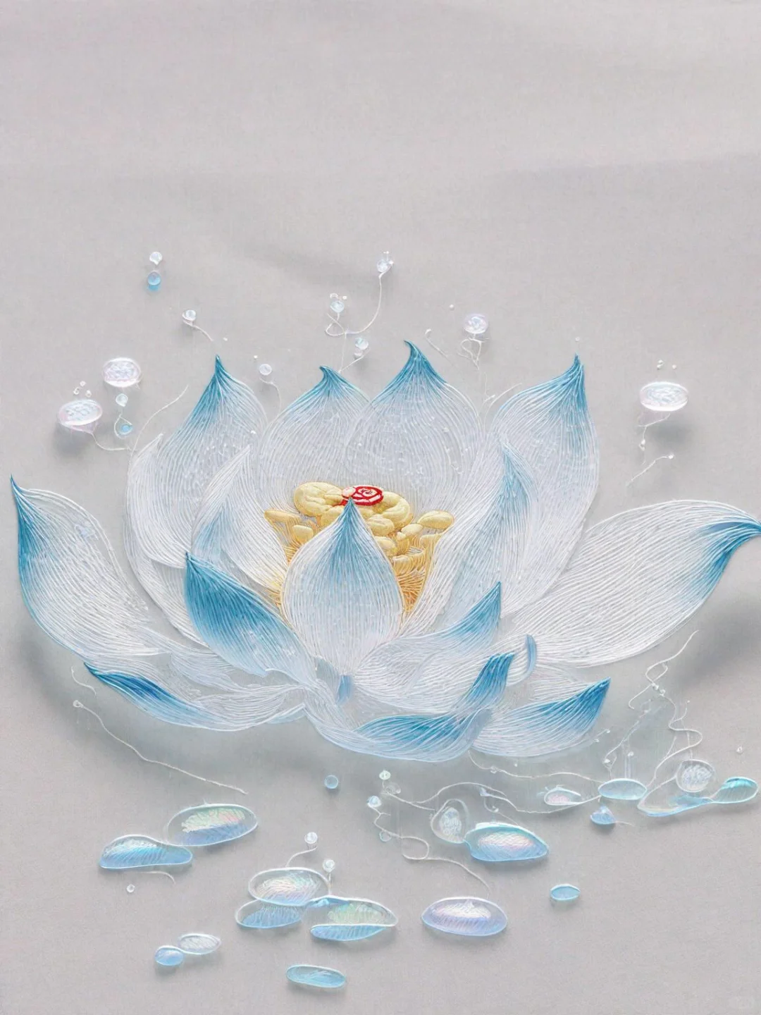 苏绣，雪莲，采天地之灵气，受日月之辉光