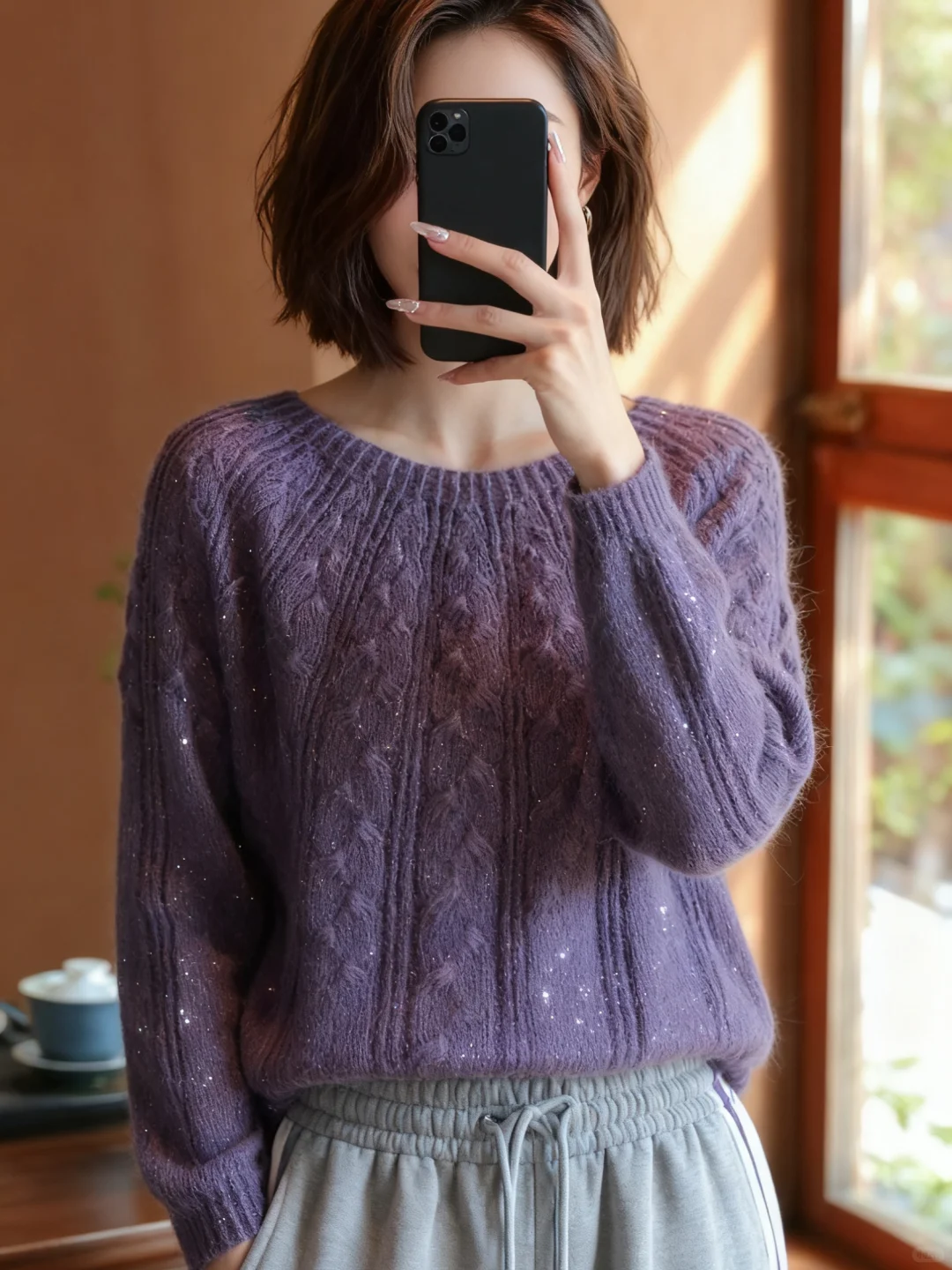 紫调绞花亮丝毛衣编织教程【新手视频教程】