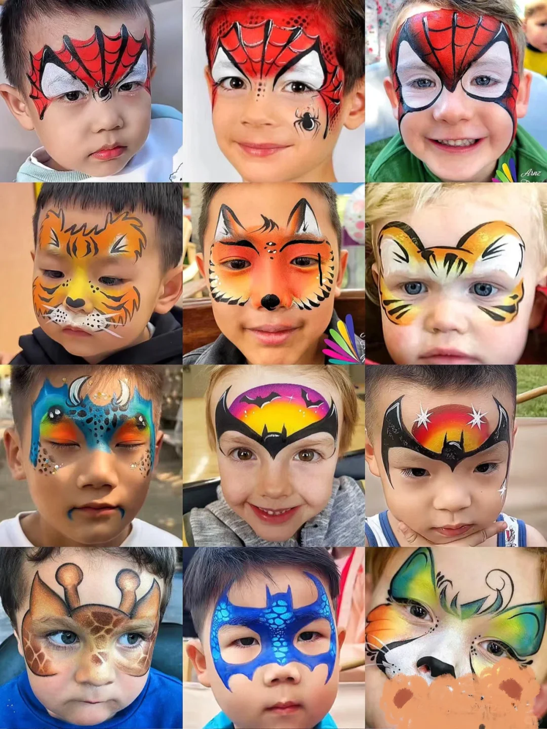 男童面部彩绘图案