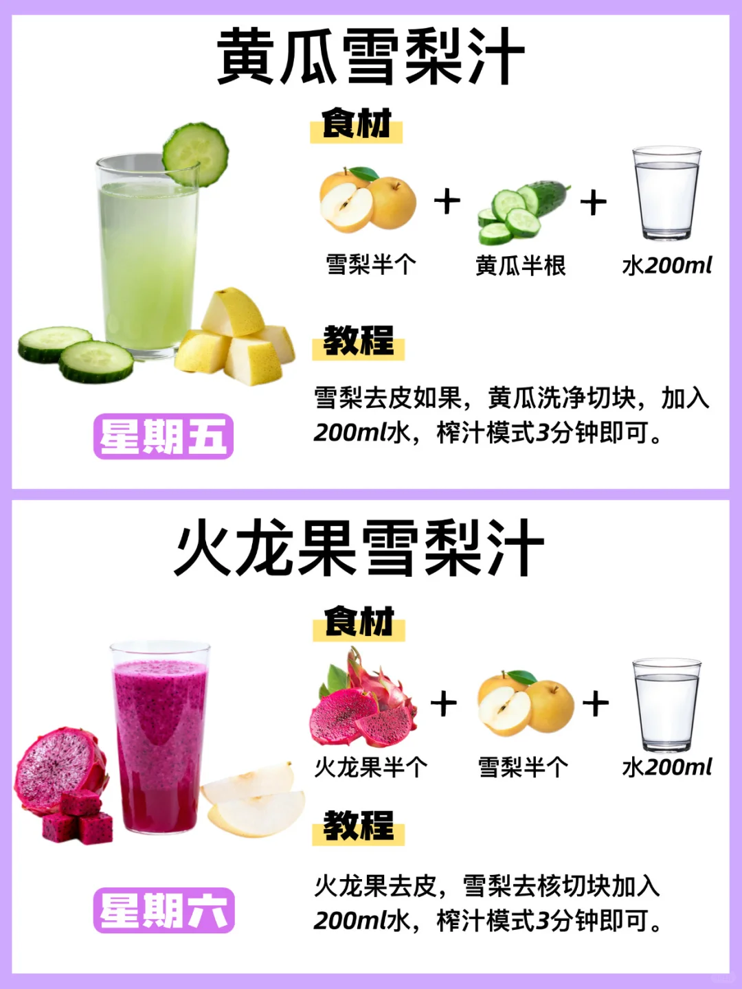 ?减脂人请进！一周不重样掉秤果蔬汁公式?