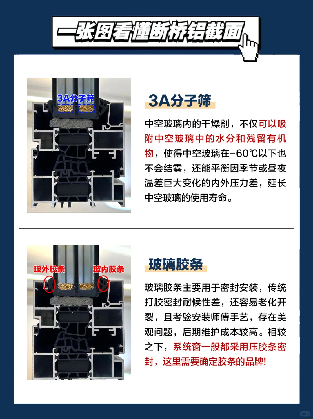 评论区??了！一图搞懂断桥铝截面！