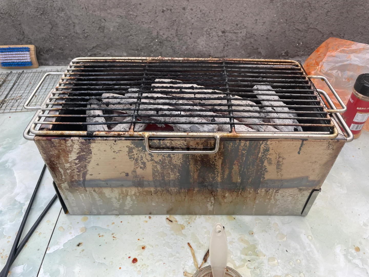 自制不锈钢304户外烧烤炉！