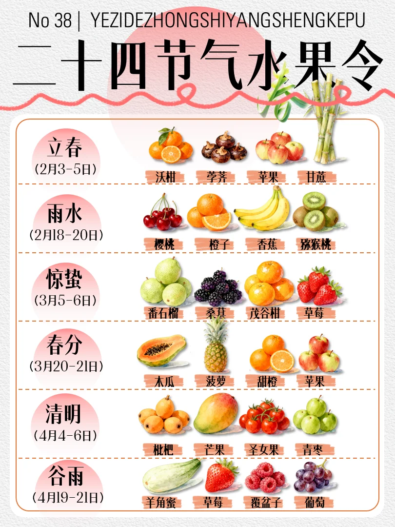 ?24节气水果清单|应季鲜果,尝遍四季!