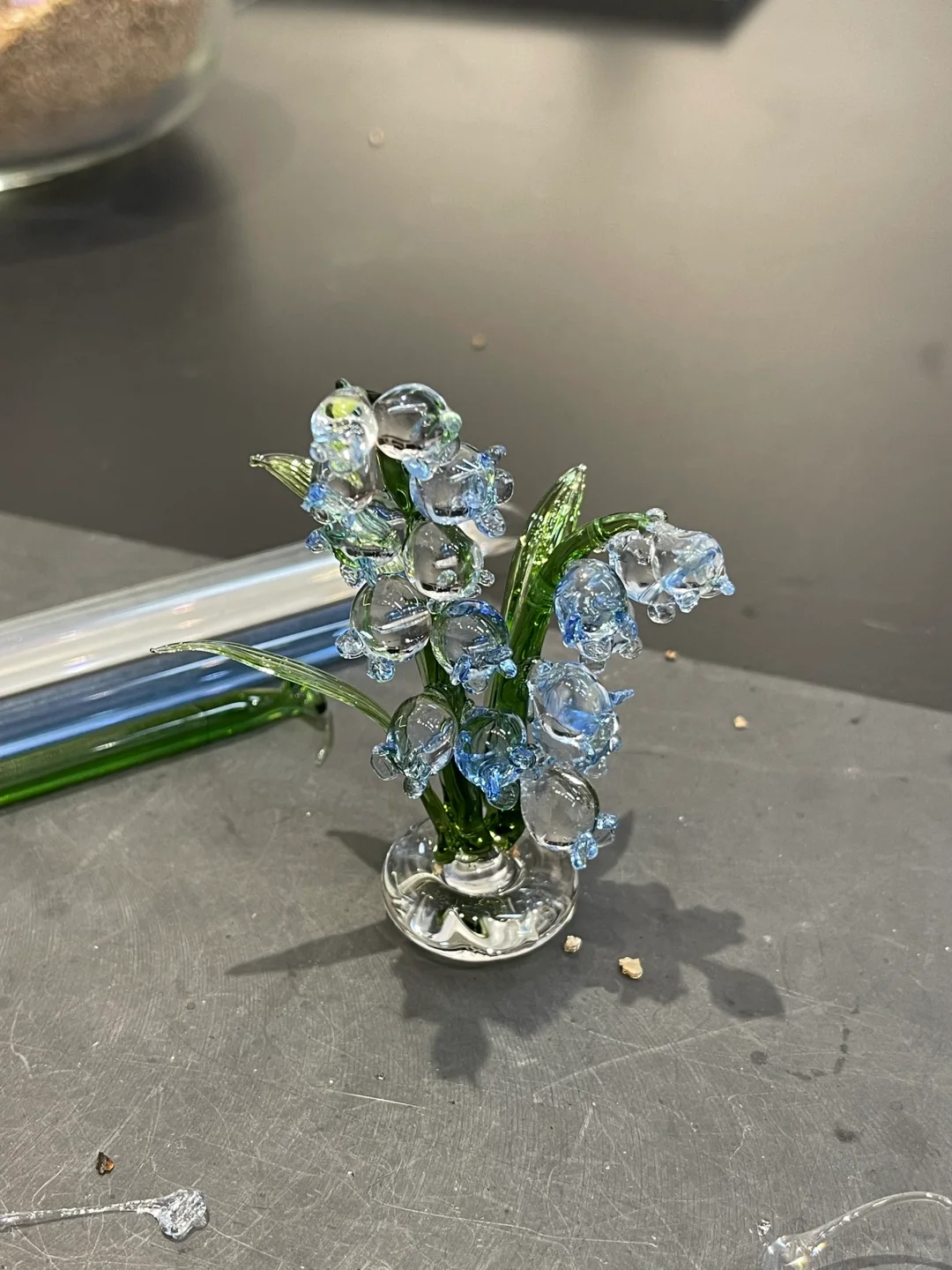 景德镇烧玻璃|是妹妹做的铃兰花呢