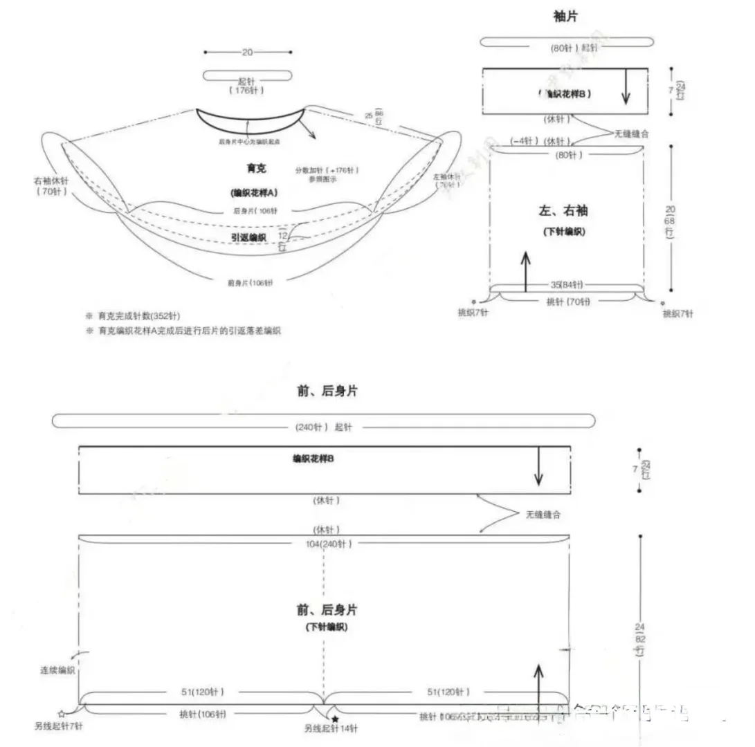 这么漂亮的育克罩衫，织一件！