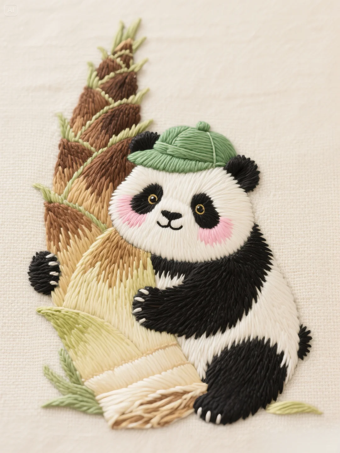 挑战超级可爱的熊猫刺绣，第五十三天❤️