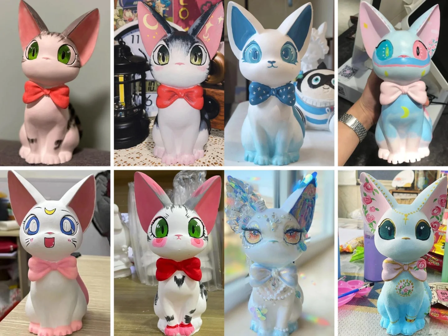 好朋友当然要一起涂很多很多石膏娃娃！