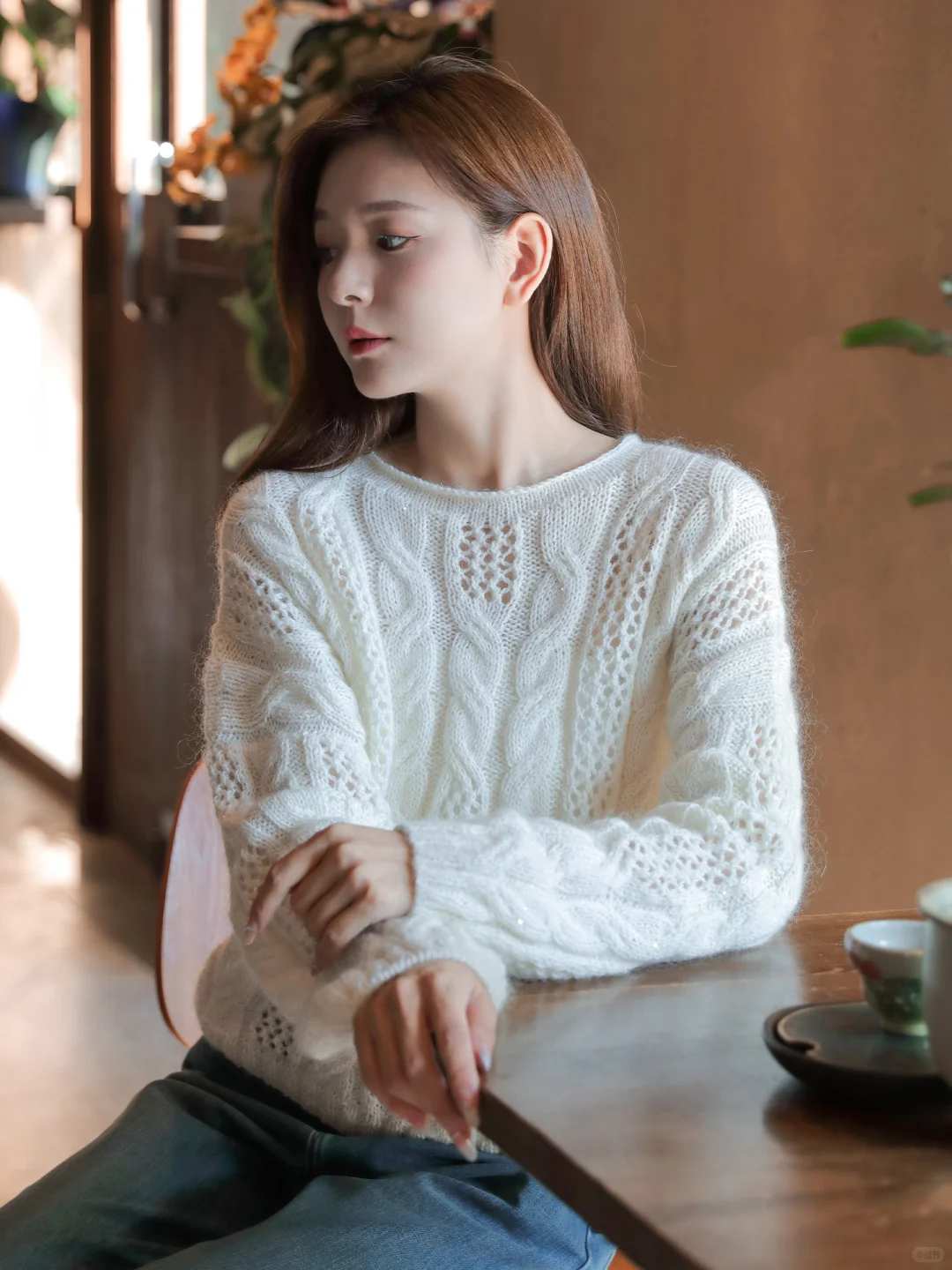 泌蓝蝙蝠袖上衣（图解）