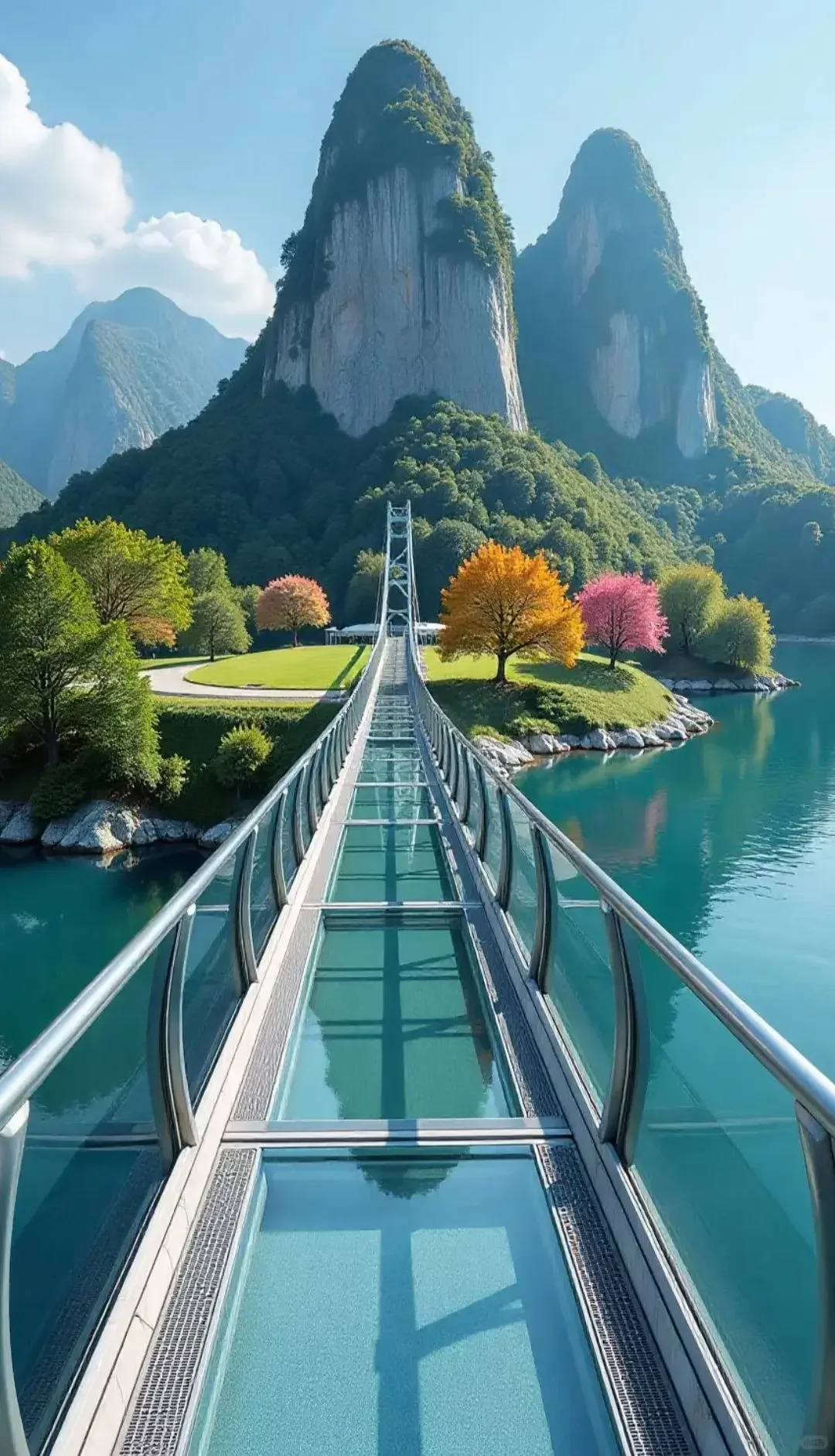 这个玻璃桥太美了！巨震撼！灵魂的天梯