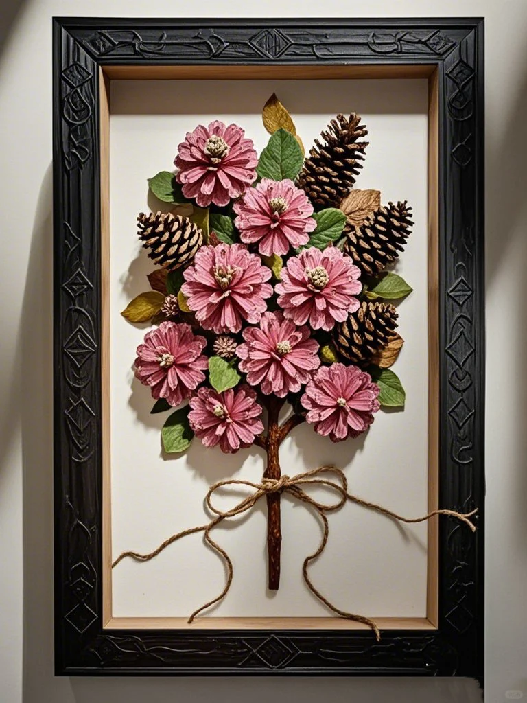 原来松果做的手工花束这么美?收藏做起来