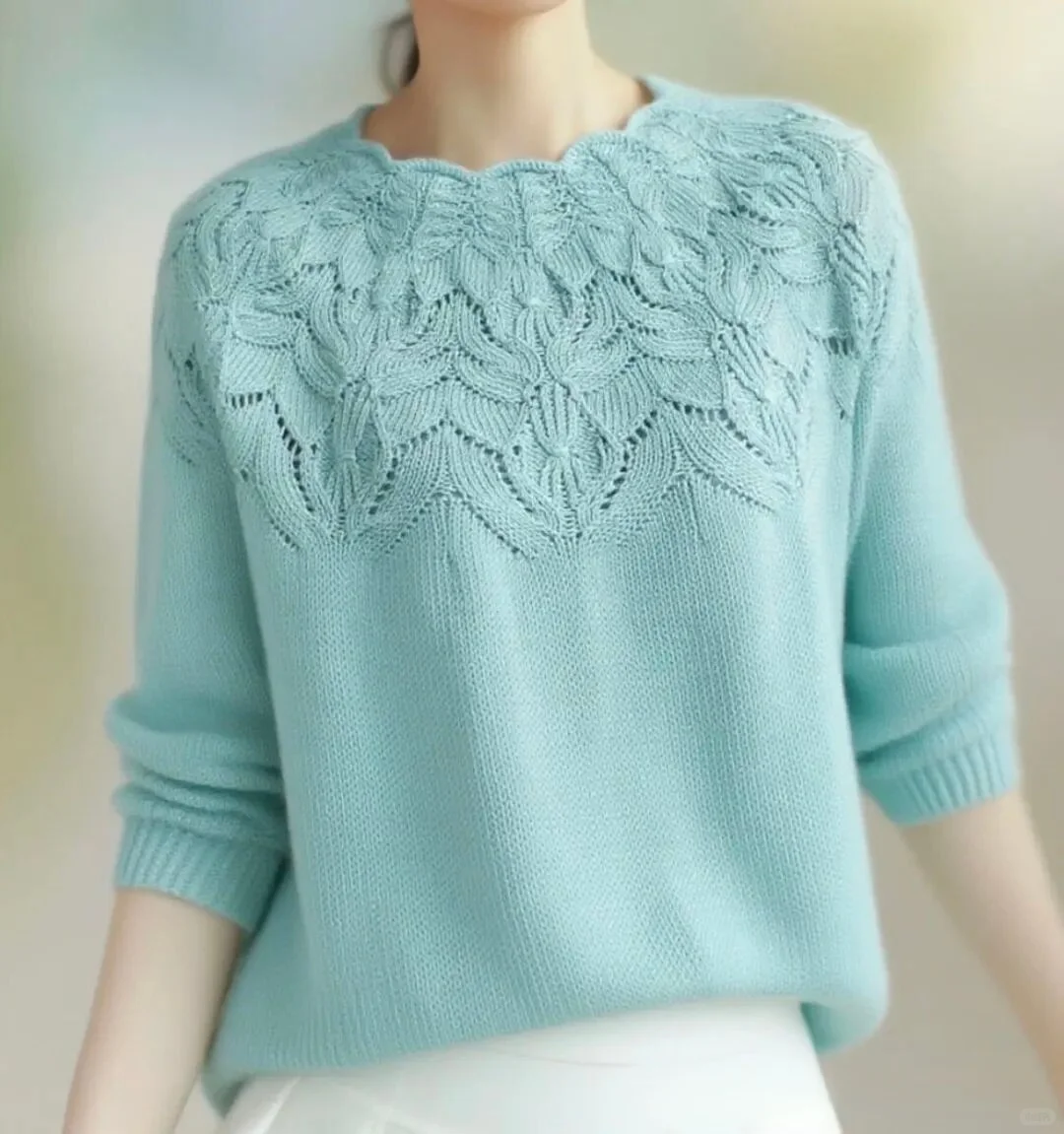 这么漂亮的育克罩衫，织一件！