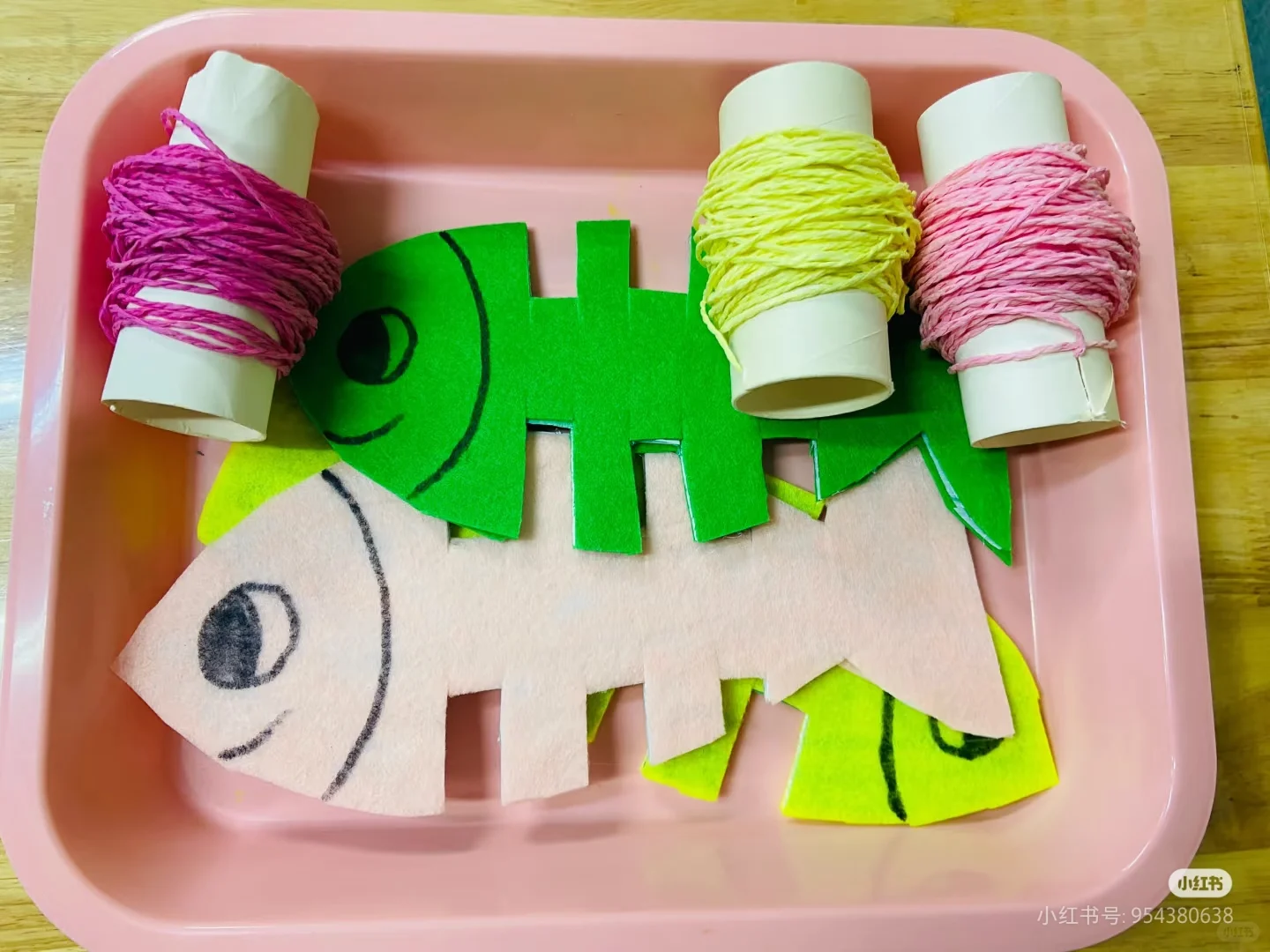 毛线小动物，幼儿园区域材料