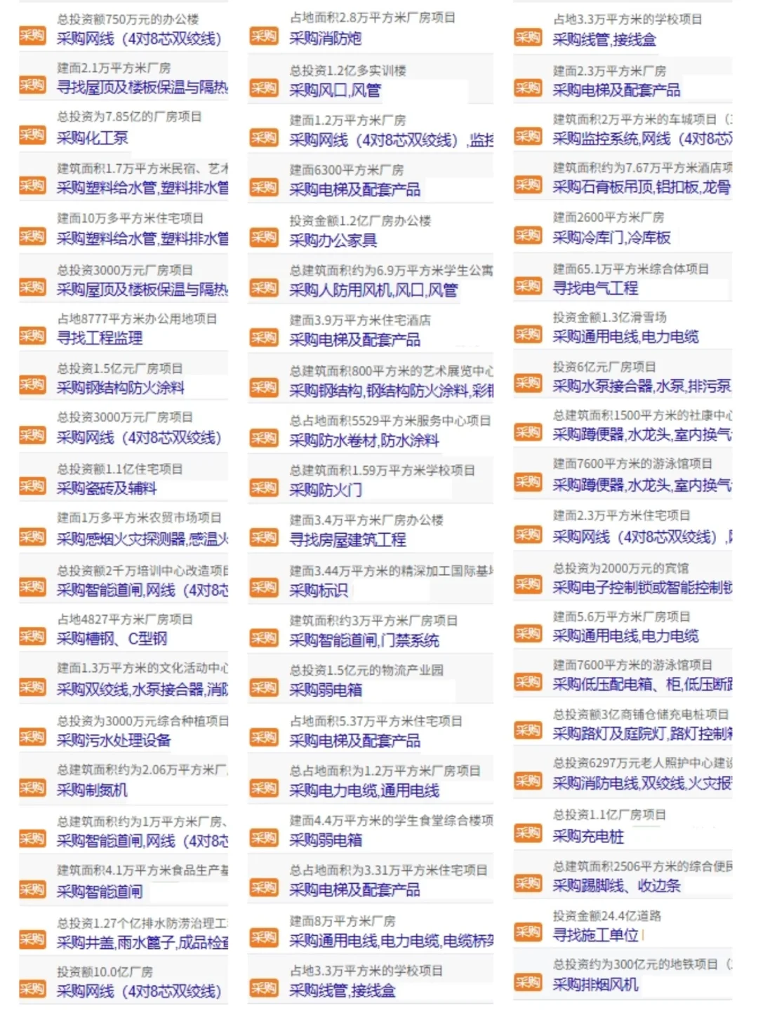 采购信息更新了