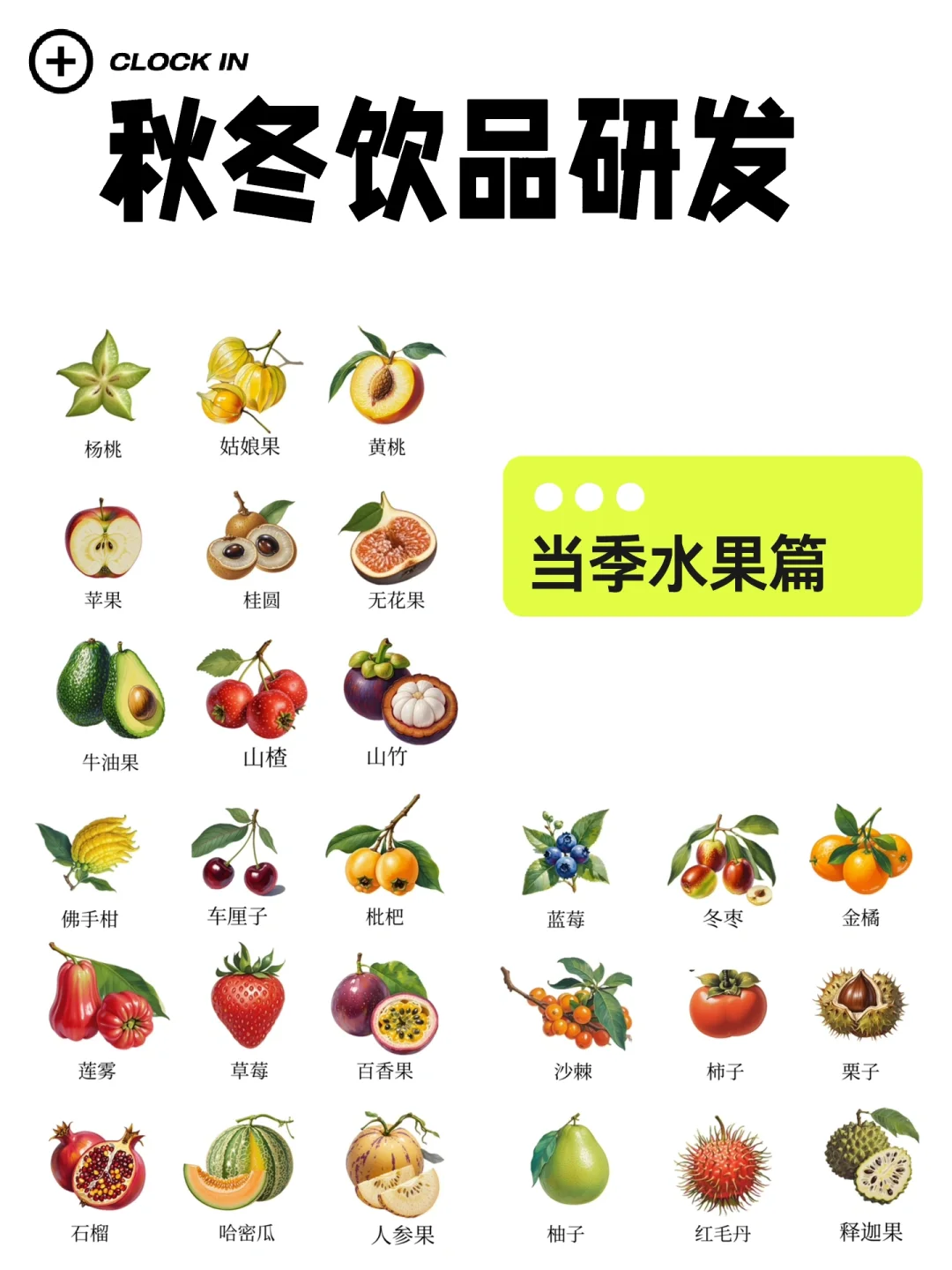 秋冬饮品研发-【秋冬当季水果1篇】