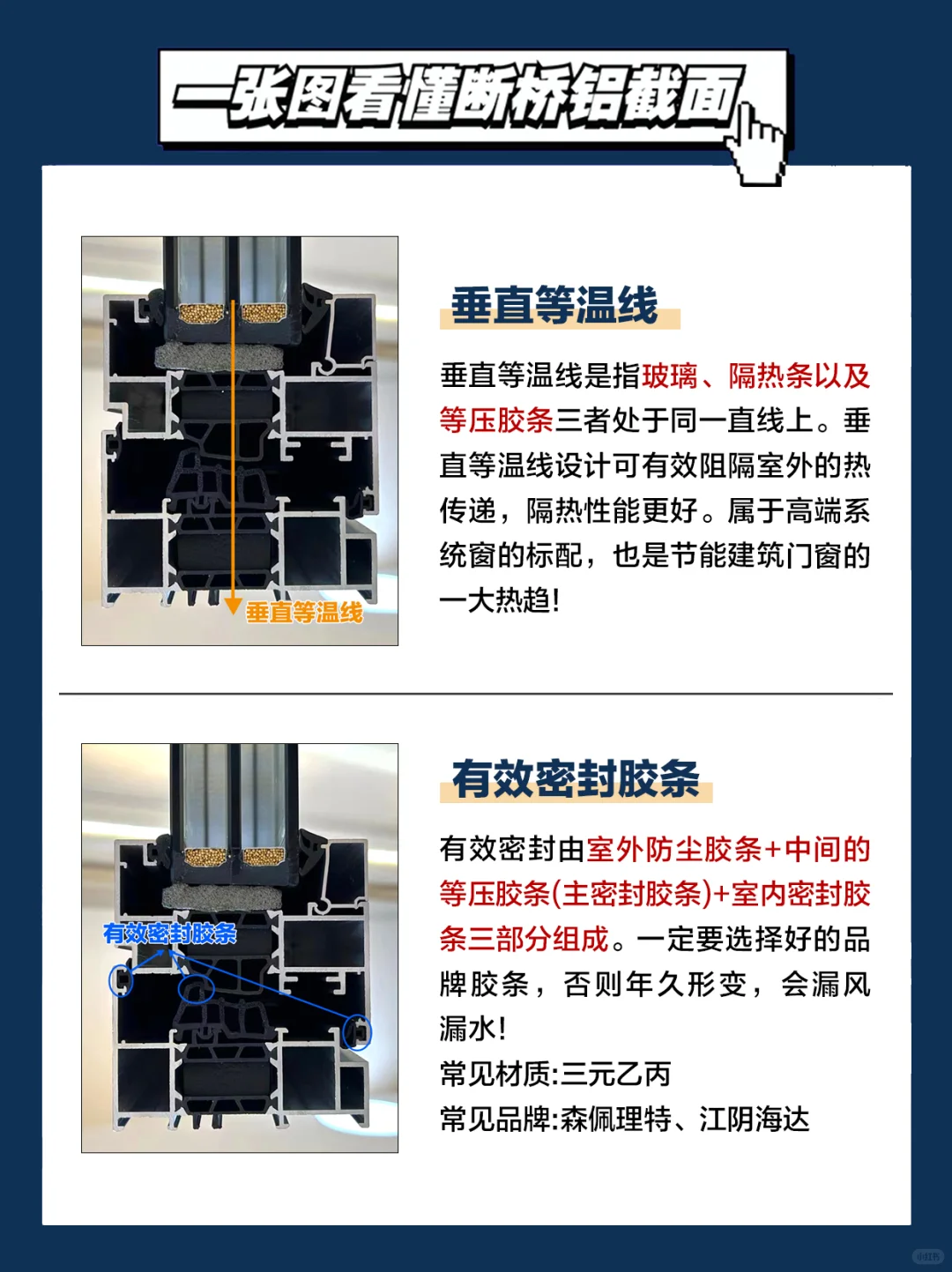 评论区??了！一图搞懂断桥铝截面！