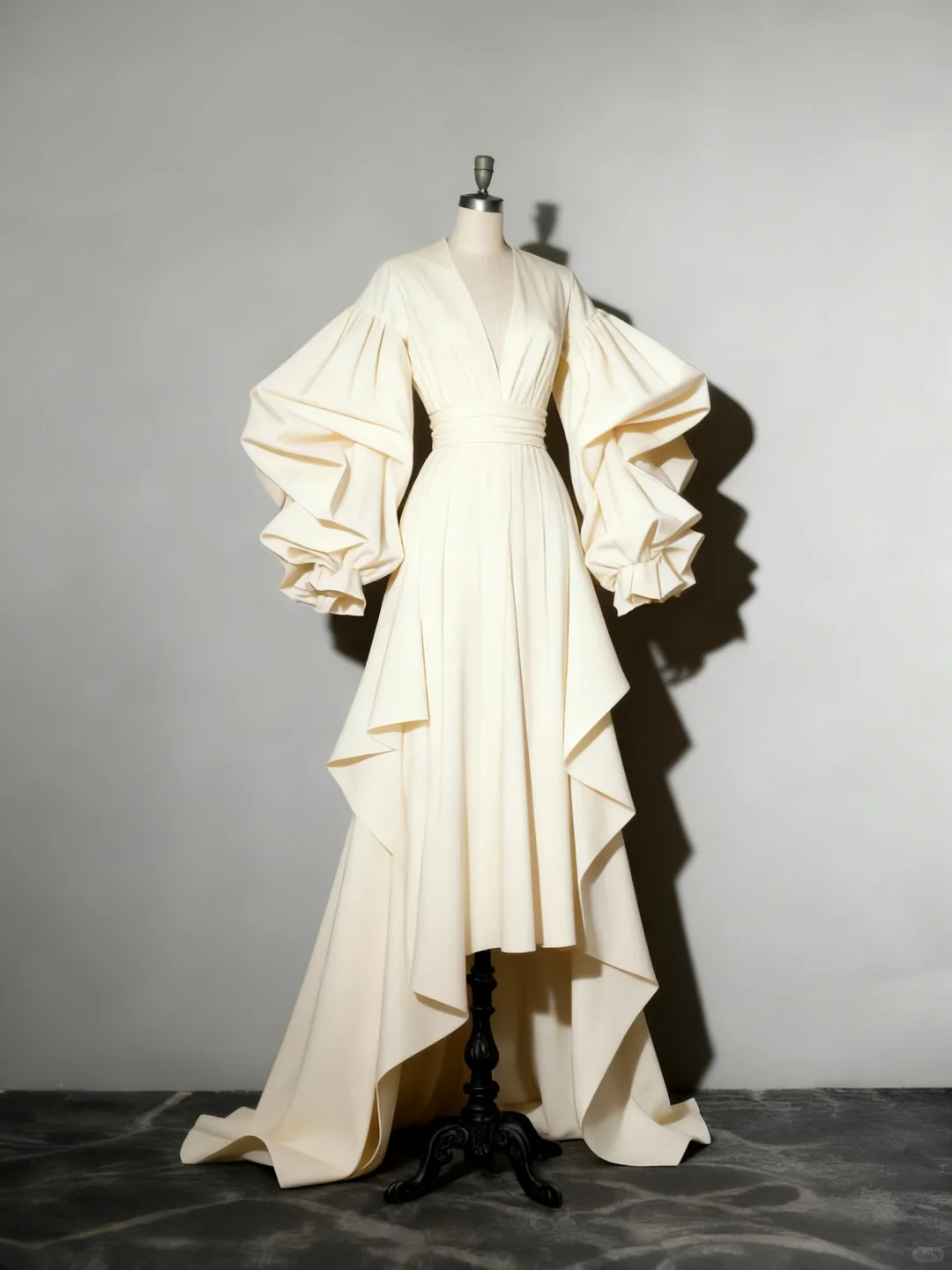 雕塑袖与瀑布摆