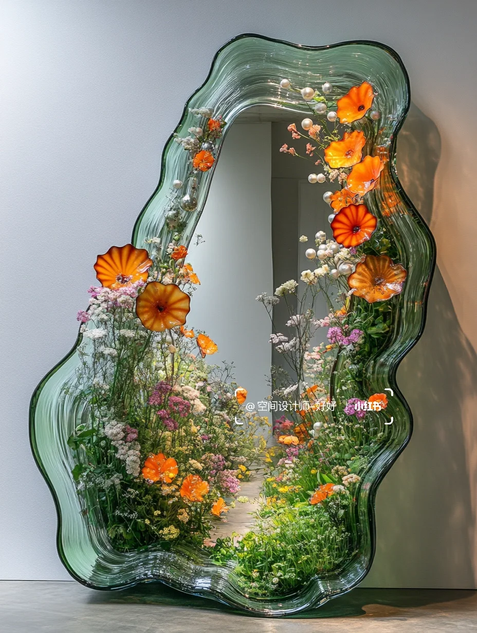 有珍珠和鲜花的不规则花瓶你喜欢吗？??