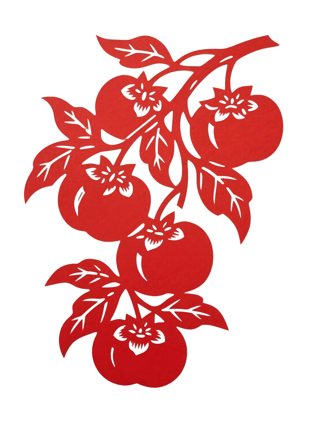 ? 红纸上结满事事如意！柿子剪纸绝绝子