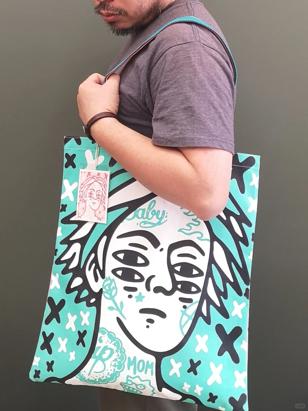 满幅双面双色手工丝网帆布袋印制完成