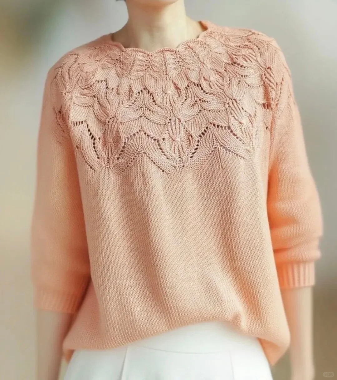 这么漂亮的育克罩衫，织一件！