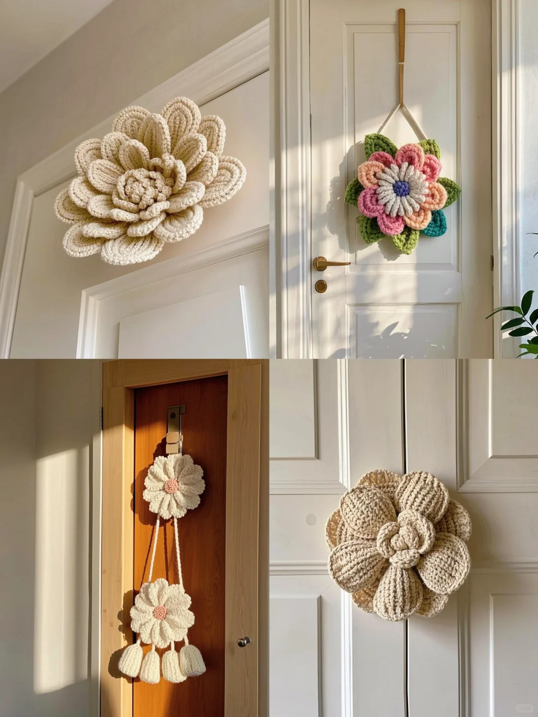 被邻居追着问的针织花朵门饰? 太仙啦