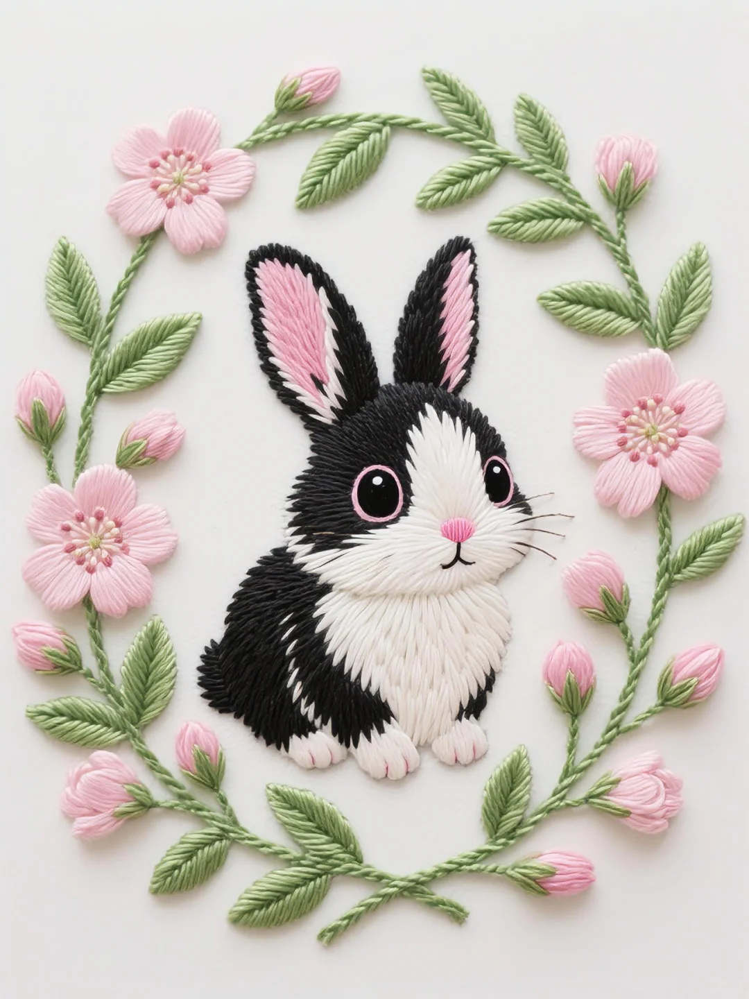 动物与花刺绣灵感｜No.1 兔兔与花花