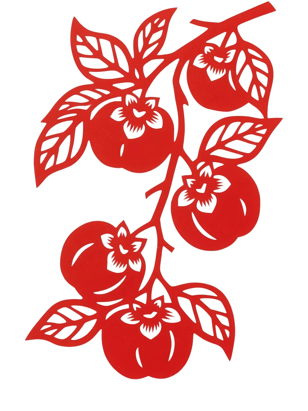 ? 红纸上结满事事如意！柿子剪纸绝绝子