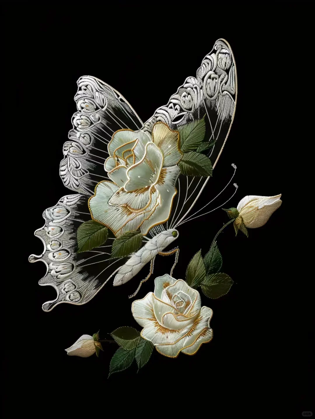 刺绣蝴蝶-创意图案设计分享