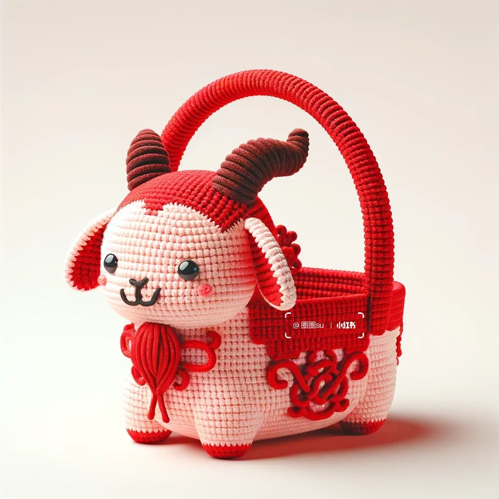 喜气洋洋｜十二生肖钩编果篮收纳篮