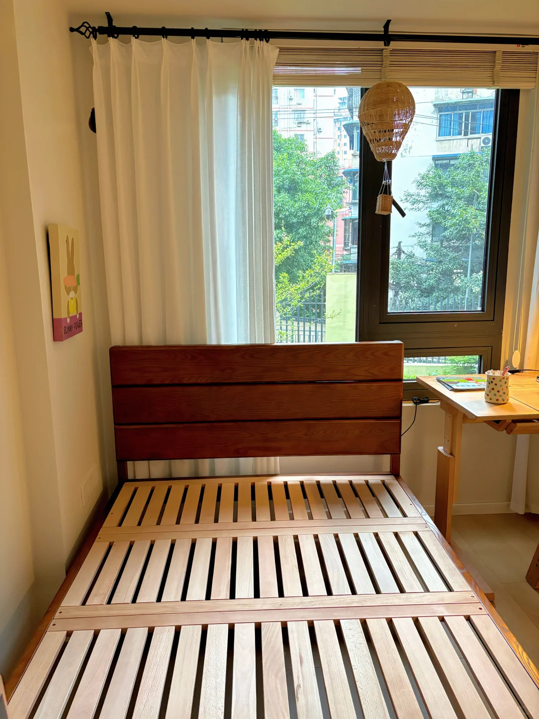 7平米小卧室，自用3个月超薄实木床没翻车✌️