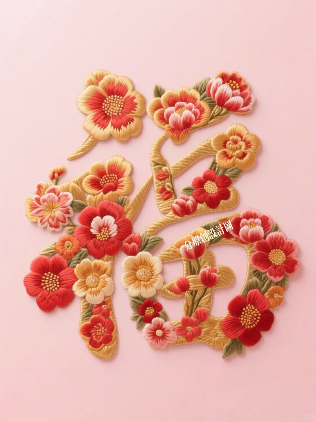 超美的刺绣福字，