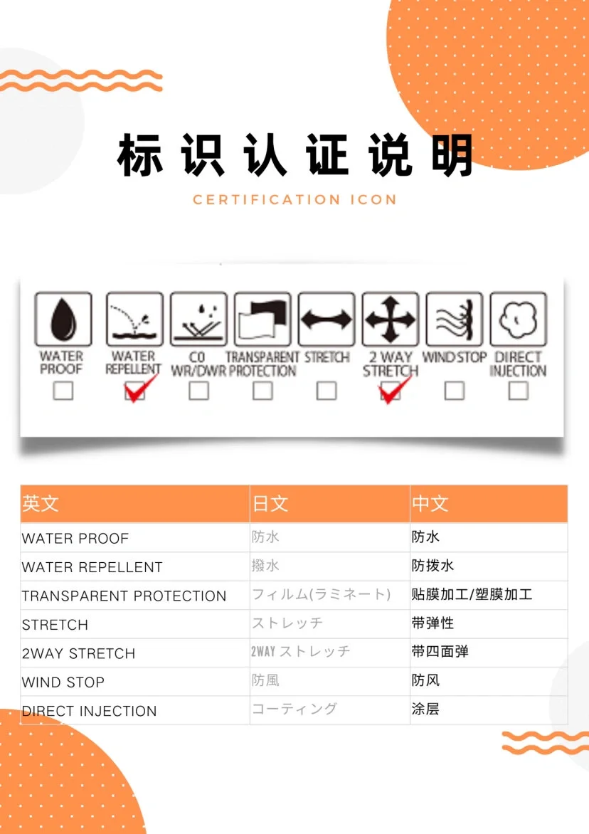 日文英语面料成分对照表