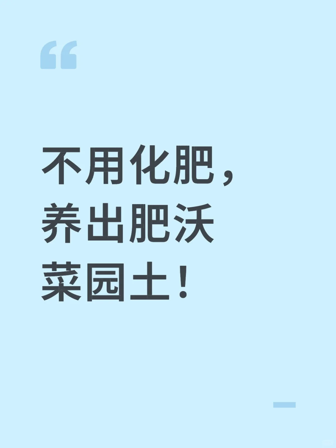 不用化肥，养出肥沃菜园土！