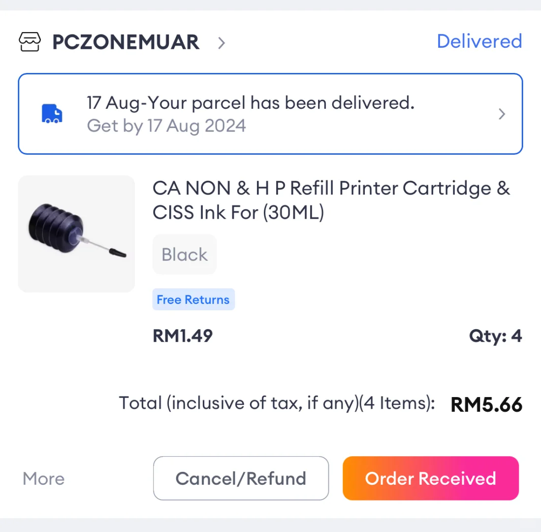 大马居家喷墨打印成本计算