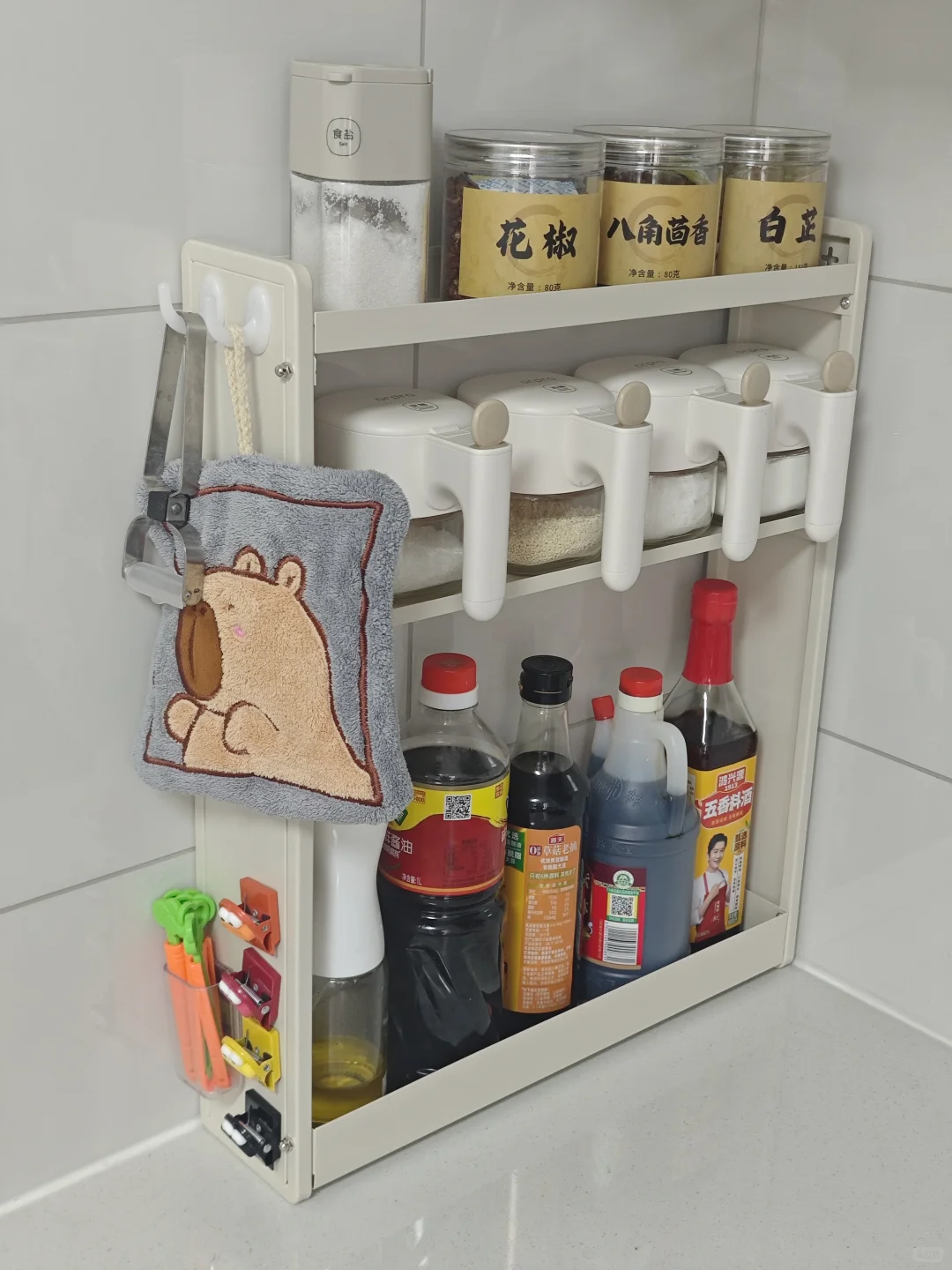 买到适配我家的调料架了
