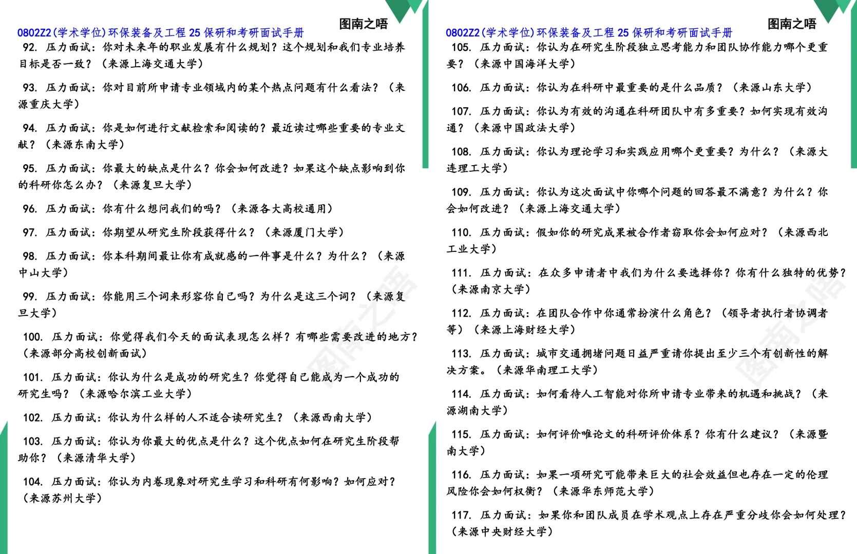 25保研0802Z2(学术学位)环保装备及工程真题题库参考答案