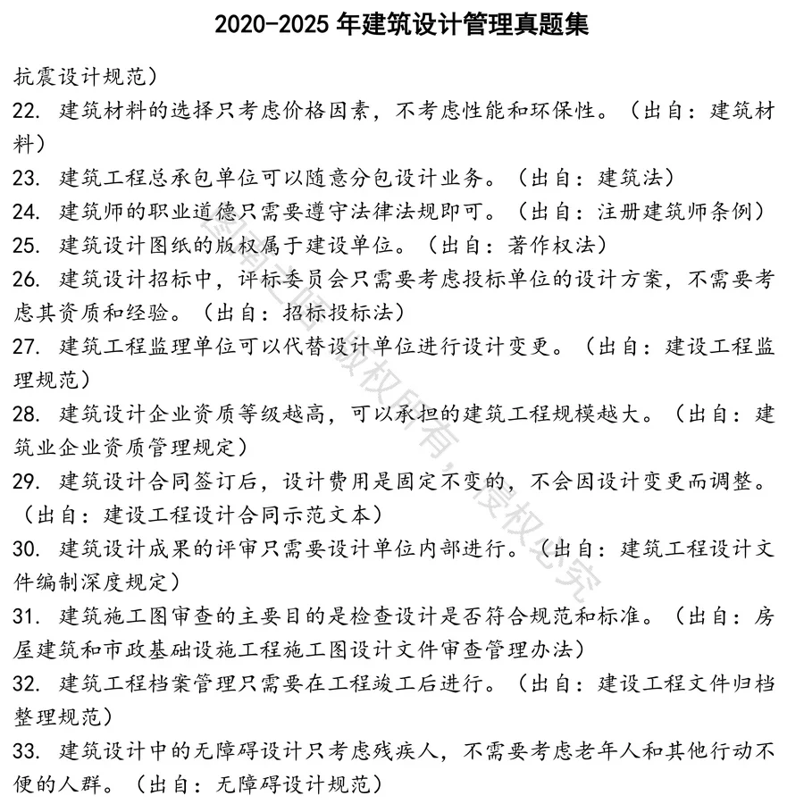 建筑设计管理招聘考试资料真题笔试面试