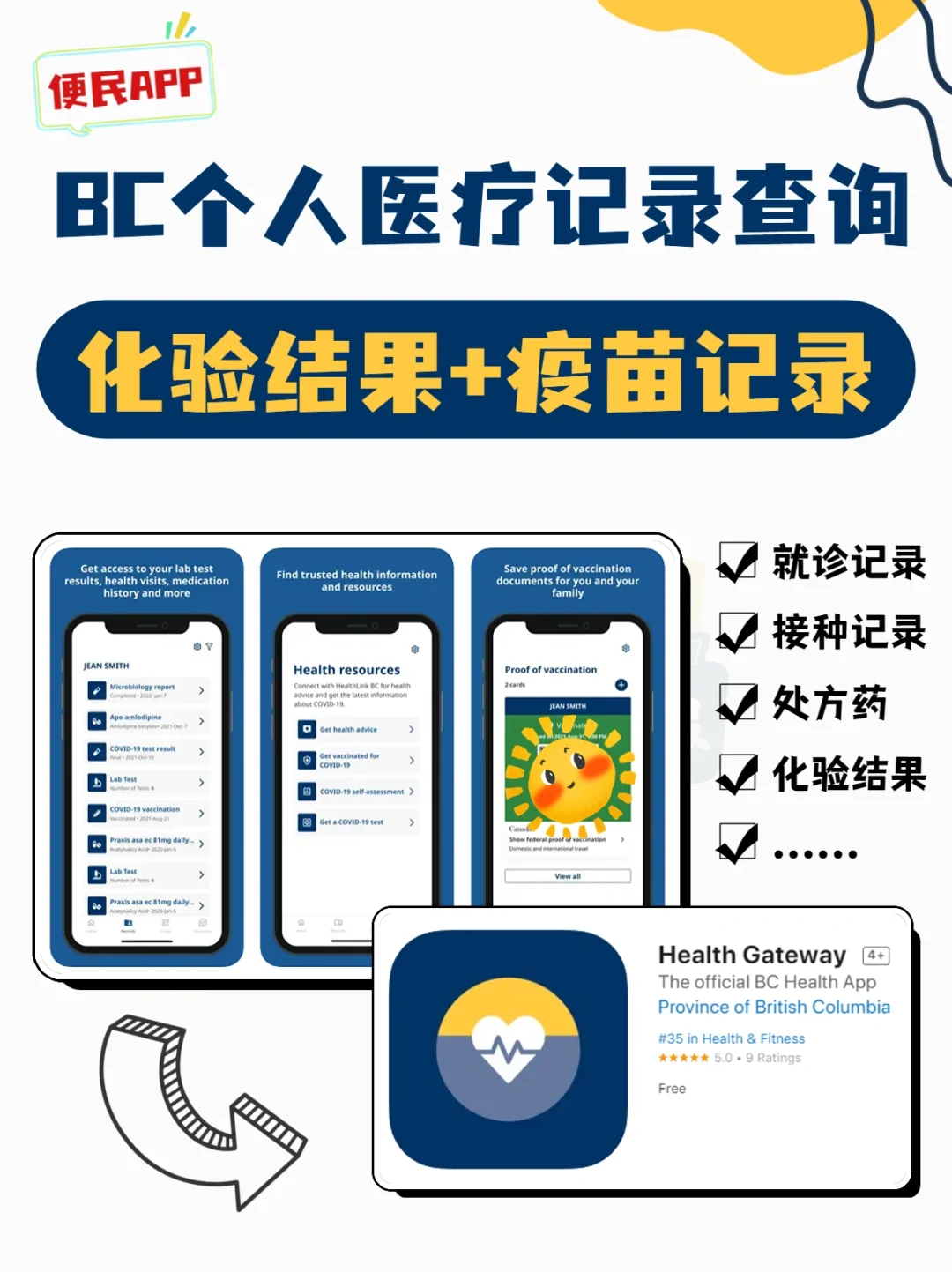 ??BC处方药单+化验结果+疫苗记录APP可查