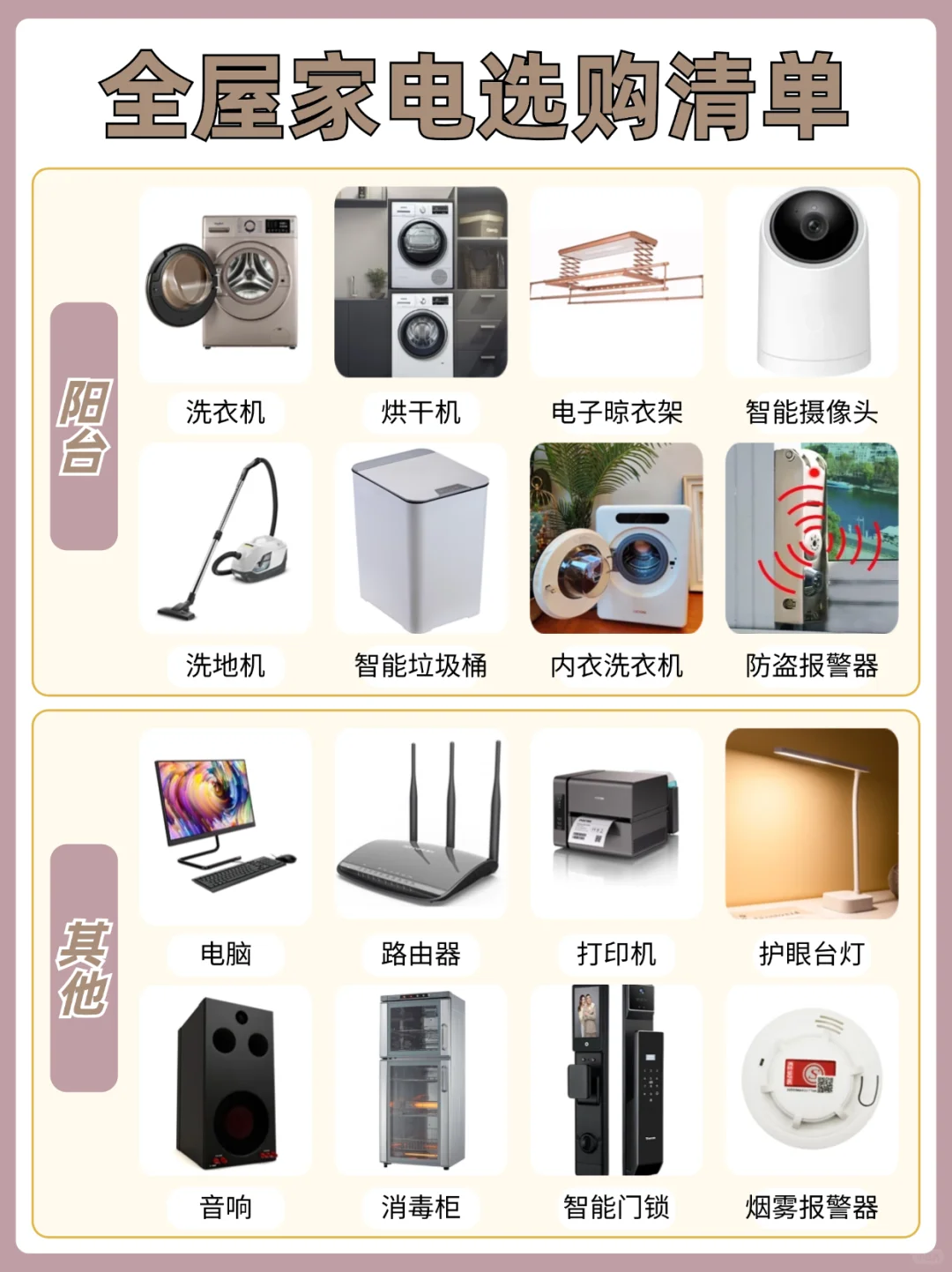 ?全屋家电超全选购清单,新手小白快码住!