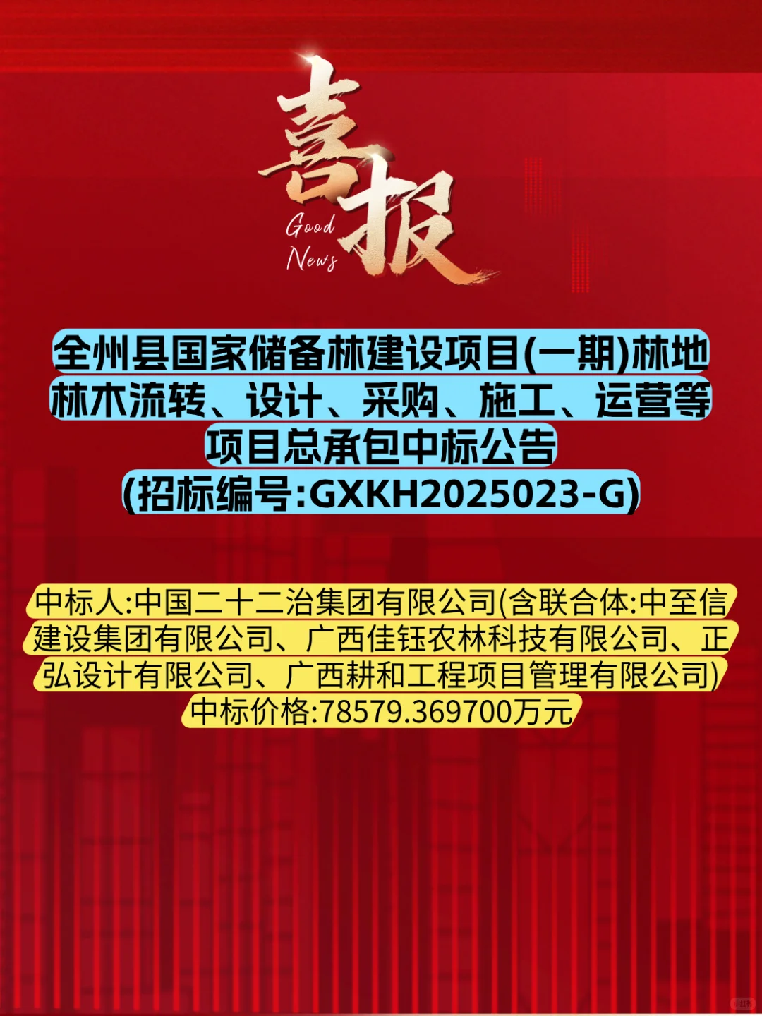 又是中字头中标！广西全州某项目，8个亿！